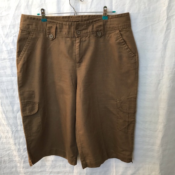 Venezia linen/cotton Bermuda cargo plus sz 16 - Picture 2 of 9